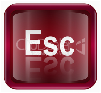 Esc icon dark red, isolated on white background