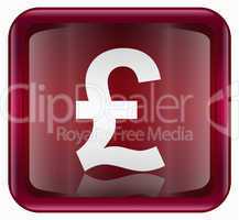 Pound icon dark red, isolated on white background