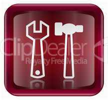Tools icon dark red, isolated on white background