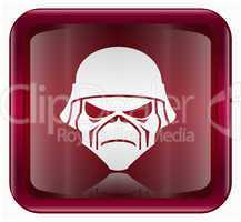 Army button dark red, isolated on white background