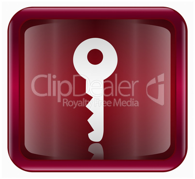 Key icon dark red, isolated on white background