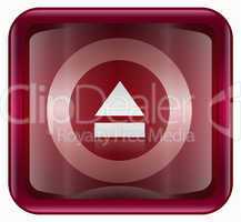 Eject icon dark red, isolated on white background