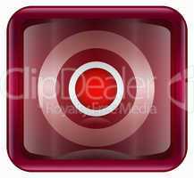 Record icon dark red, isolated on white background