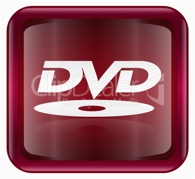 DVD  icon dark red, isolated on white background