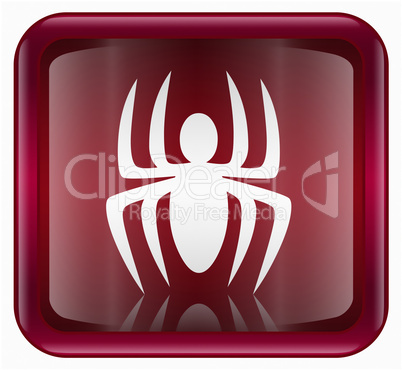 Virus icon red, isolated on background