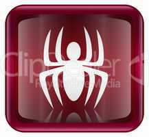 Virus icon red, isolated on background