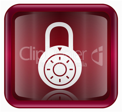 Lock off icon red