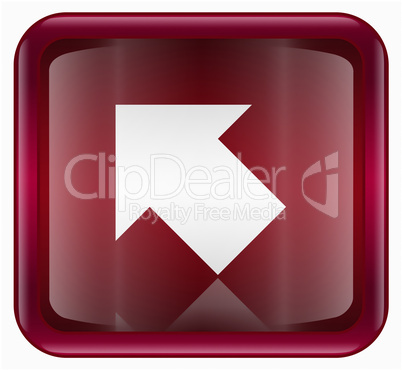 Arrow icon red, isolated on white background