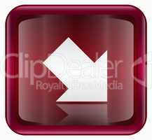 Arrow icon red, isolated on white background