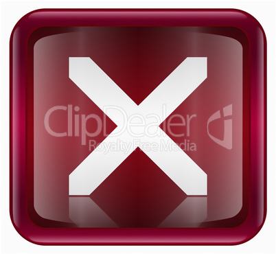 close icon red, isolated on white background