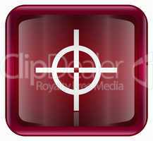 target icon red, isolated on white background