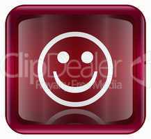 Smiley Face red, isolated on white background