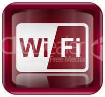 WI-FI icon red, isolated on white background
