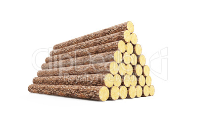 stack of pine logs