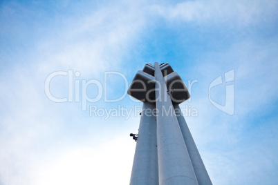 Prague TV tower against the blue sky