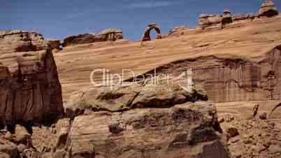 (1265D) Iconic Delicate Arch Sunset Timelapse. Arches National Park Moab Utah