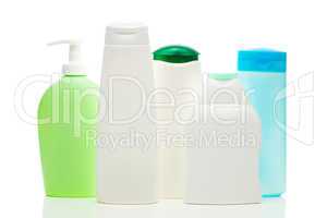 cosmetic containers isolated on white