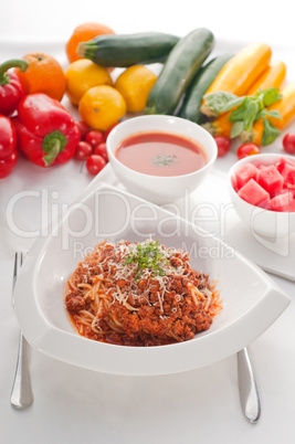 spaghetti pasta with bolognese sauce