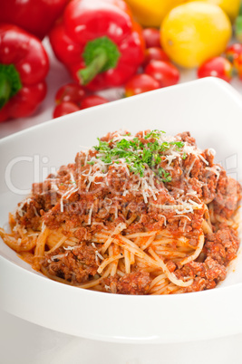 spaghetti pasta with bolognese sauce