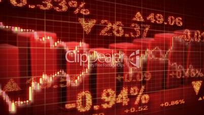 stock market red loopable business background