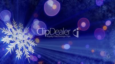 rotating snowflake and lights seamless loop background