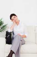 Unpatient Businesswoman with a bag
