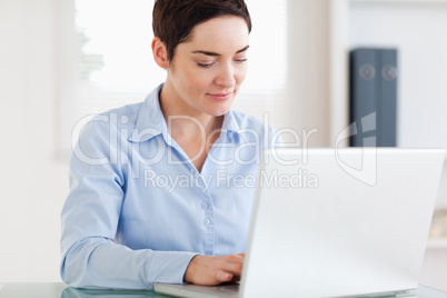 Smiling Businesswoman with a laptop