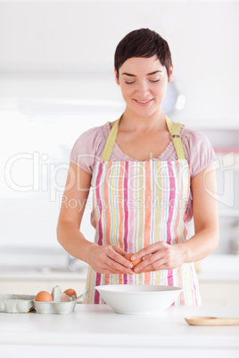 Cute woman baking