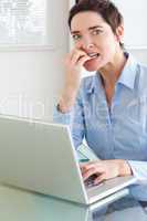 Upset Businesswoman with a laptop