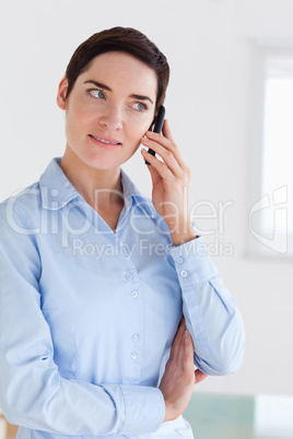 Brunette businesswoman on the phone