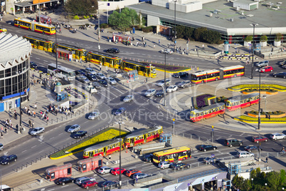 Rush Hour Traffic on Roundabout