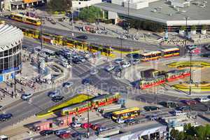 Rush Hour Traffic on Roundabout