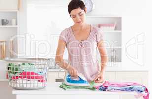 Woman ironing clothes