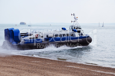 Hovercraft during departure