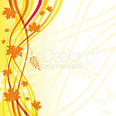 Yellow autumn floral background