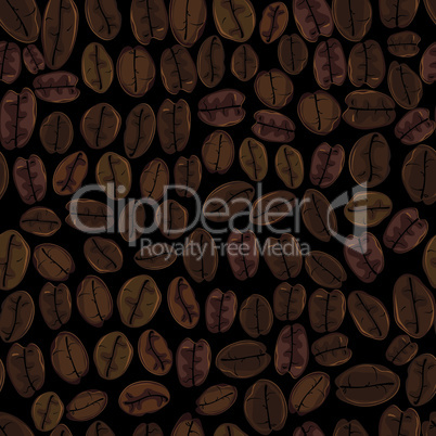 Seamless coffee bean vector wallpaper.