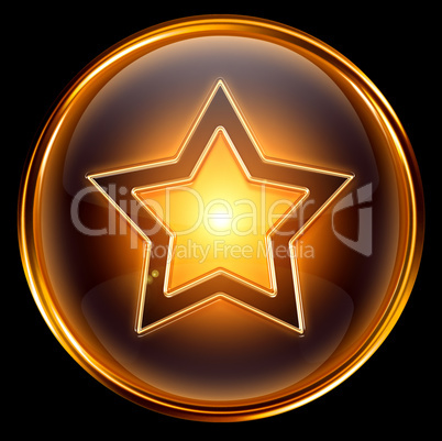 star icon gold, isolated on white background