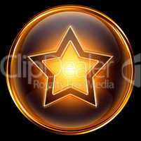 star icon gold, isolated on white background