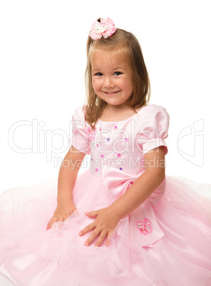 Cute little girl in pink dress