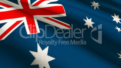 Australia linen flag with stitches