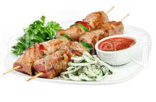 Tasty grilled meat, shish kebab