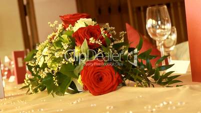 Blumen auf Tisch, Restaurant