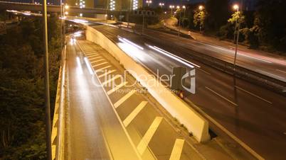 Berlin - city highway by night - time lapsed