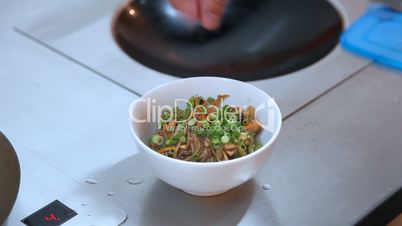 Plate with noodles