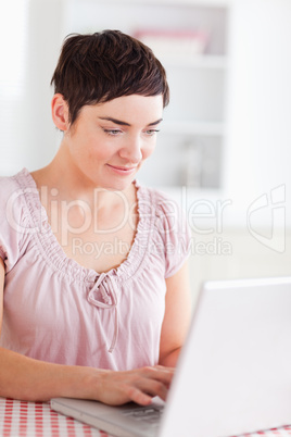 Woman working with a laptop