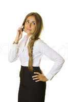 Attractive business woman talking on the phone