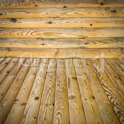 pine floor and wall