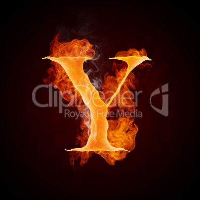 Fire Swirl Letter Y