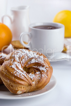 Breakfast with donuts