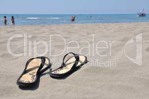 Slippers on beach